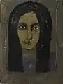"Friend" Serie Goldfaced témpera , hoja de oro sobre madera
