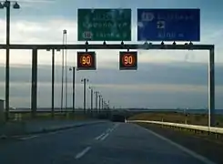 Entrada al túnel carretero de Øresund, en dirección a Copenhague.