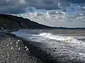 Playa de Varvarovskaya Shchel y cabo Bolshói Utrush.