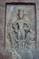 Una representación de Vishnu del siglo V en las Cuevas Udayagiri