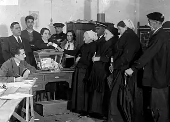 Votaciones en Éibar el 5 de noviembre de 1933.