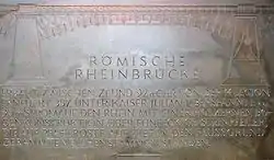 Modern inscription of the Roman bridge