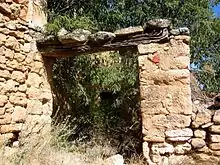 Detalle de construcción tradicional en las Casas de la Balsa (Ademuz) (Valencia), año 2008.