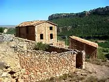 Vista parcial de las Casas de la Balsa (Ademuz) (Valencia), año 2008.