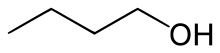 Fórmula estructural de la molécula de butanol