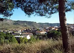 Vista parcial noroccidental del caserío Casas Altas (Valencia) desde la CN-330a