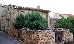 Construcción tradicional (vernacular) en Negrón, Vallanca (Valencia), ya desaparecida.