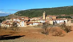 Vista parcial de Puebla de San Miguel (Valencia), desde la ermita de la «Inmaculada Concepción», año 2006.