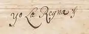 Firma de Isabel de Farnesio