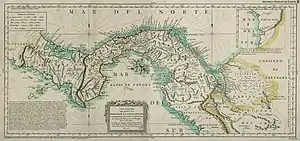 Mapa de Panamá del año 1785.