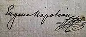 Firma de Eugène de Beauharnais