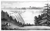 Horseshoe Falls desde la Isla de la Cabra (1832).