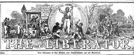 Liberator masthead, diseñado por Billings (1850)