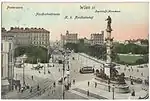 Tegetthoffdenkmal, Viena (postal de 1908)