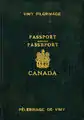 Pasaporte especial expedido para los canadienses que viajaron a Francia en 1936 para la inauguración del Memorial canadiense de Vimy.