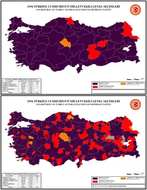 Elecciones generales de Turquía de 1954