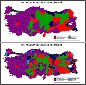 Elecciones generales de Turquía de 1991