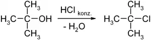 Synthese von 2-Chlor-2-methylpropan