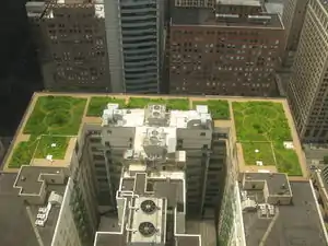 Un jardín en la azotea adorna la parte superior del Ayuntamiento.