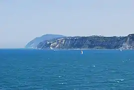 La vista de la ciudad desde la salida del puerto de Ancona