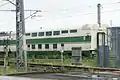 Coche 249-5 del antiguo juego H5 almacenado en Sendai General Shinkansen Depot en julio de 2008