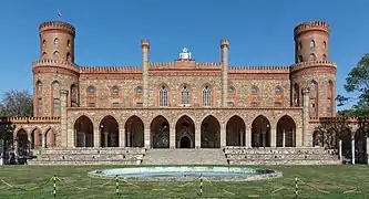 Castillo de Kamenz (1838-1872), según planes de Karl Friedrich Schinkel.