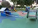 Parque infantil cerrado en Masalfasar por la COVID-19.