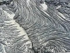 Formación de lava pahoehoe en Bahía Sullivan