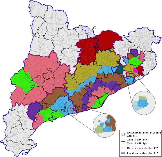 Áreas de Transporte Metropolitano integradas de Cataluña