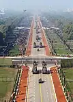 Vista aérea del desfile del Día de la República