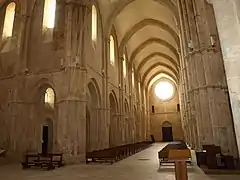 Interior de la iglesia abacial de Fossanova