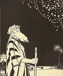 Abraham contempla las estrellas, 1908. Edición alemana de Los Libros de la Biblia.