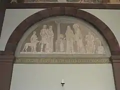 "Wie S. Hildegard zu der Hl. Jutta auf den Disibodenberg geht."("Como santa Hildegarda va con la bendita Jutta en Disibodenberg").