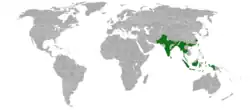 Distribución de Acacia catechu