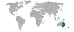 Distribución nagtural de Acacia floribunda