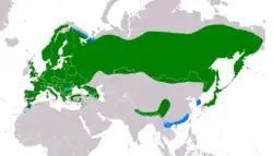 Distribución de Accipiter gentilis