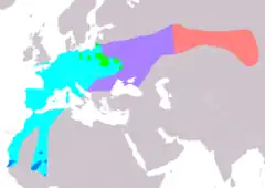 Distribución de Acrocephalus paludicola