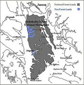 Mapa del área protegida del monumento