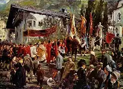 Procesión del Corpus Christi en Hofgastein, 1880.