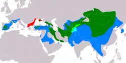 Distribución de Aegypius monachus