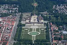 Vista aérea del Palacio de Ludwigsburg.