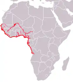 Distribución de T. senegalensis