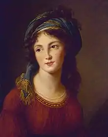 Toile d’Élisabeth Vigée-Lebrun représentant Aglaé de Polignac, fille de Gabrielle de Polignac (1794).