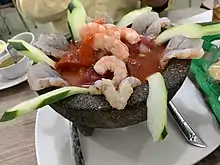 Aguachile en Molcajete