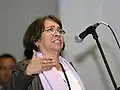 Aída Avella, política y psicóloga que se desempeña como presidente de la Unión Patriótica. Fue constituyente de la Asamblea Nacional de 1991.