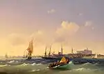 La bahía vista por Iván Aivazovsky (1845).