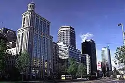 Vista de la esquina de Alameda con el Paseo Ahumada