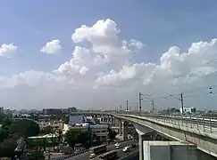 Vista del viaducto desde la estación Alandur.