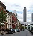 Las calles del centro de Albany, con la Torre Corning al fondo.