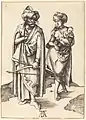 Grabado de una familia oriental por Alberto Durero, ca. 1496
